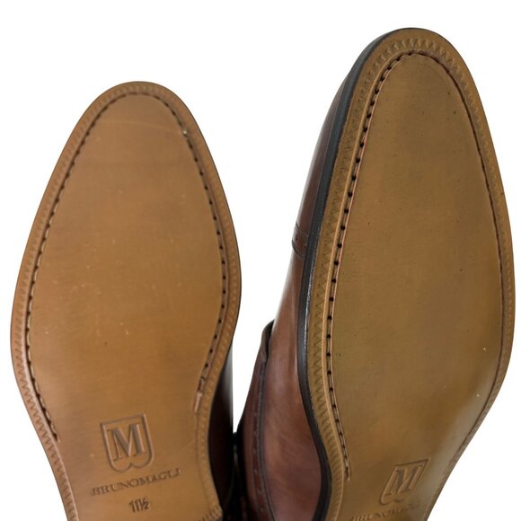 NWOT Bruno Magli Nevil BM600617 Brown Leather Cap Toe Oxfords Shoes Size 11.5 - Picture 11 of 12